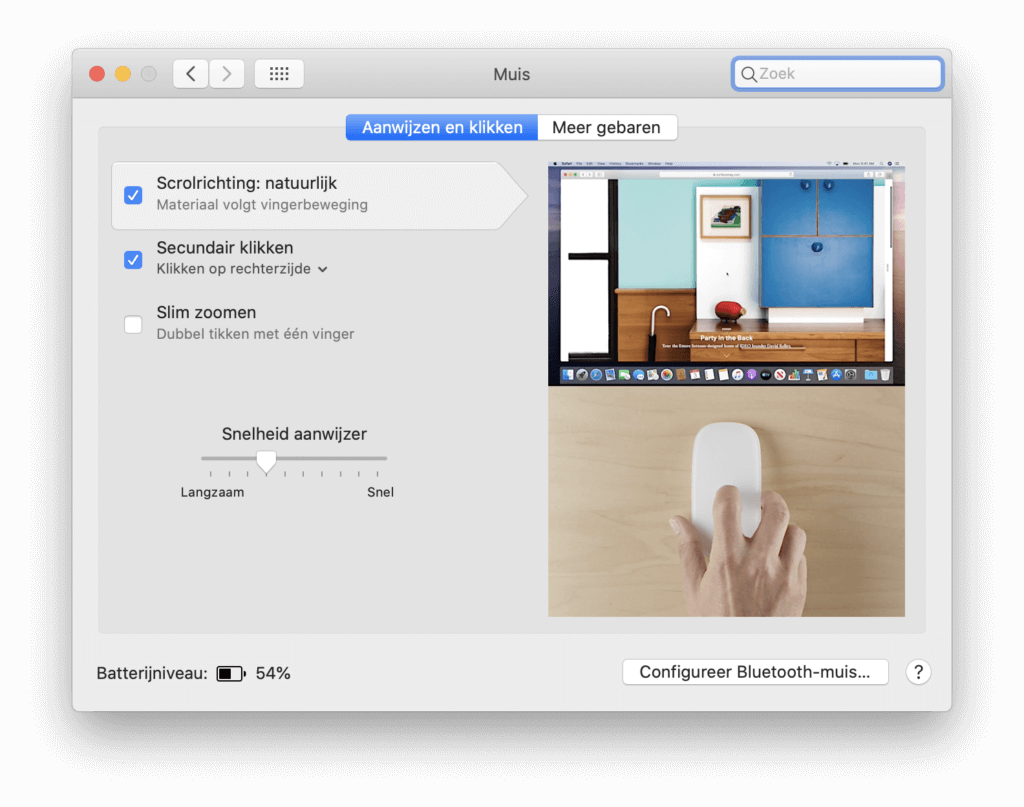 Settings natural scrolling